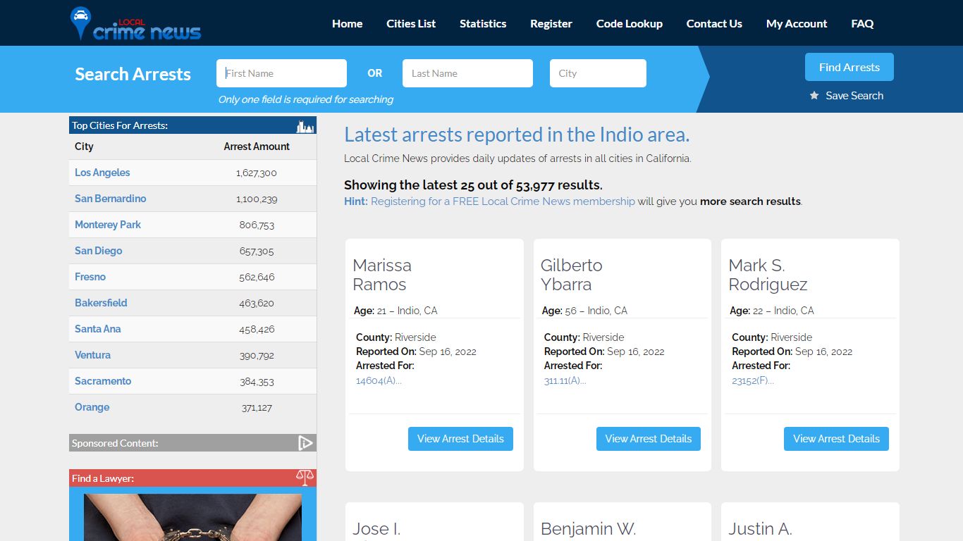 Indio California Arrest Records | Local Crime News